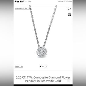 0.20 CT. T.W. Composite Diamond Flower Pendant in 10K White Gold